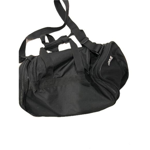 Adidas Defender Medium 20"x12"x10" Black White Duffel Bag - Picture 3 of 6